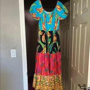 Farm Rio MultiColor Cotton Midi Dress